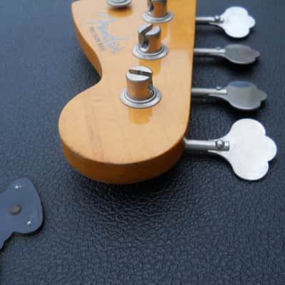 1982 Fender Fullerton USA 57RI Reissue Precision P Bass Neck Tuners Tree Plate Strap Button NICE! image 6