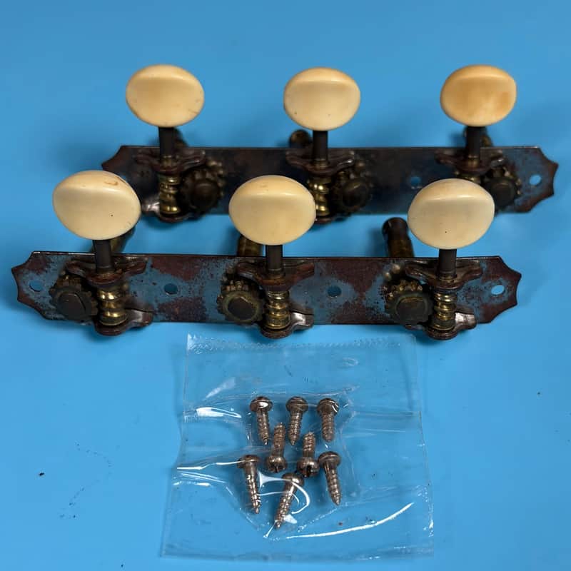 1940s Kluson Vintage 3+3 Open Gear Back Strip Tuners w/ Screws! image 1