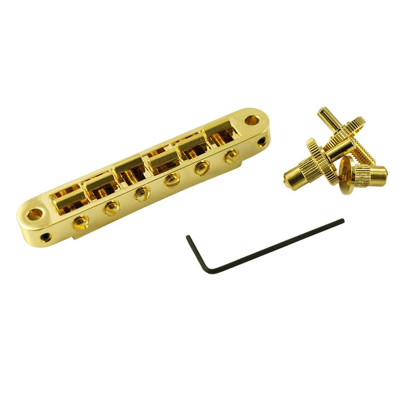 TonePros Standard Tune-O-Matic Bridge With Small Posts, TP6-G, Gold image 1