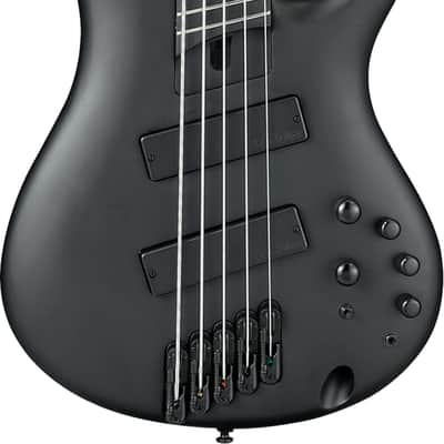 Ibanez SRMS625EX Iron Label Multi-Scale 5-String Bass Guitar, Ebonol Fingerboard, Black Flat image 1