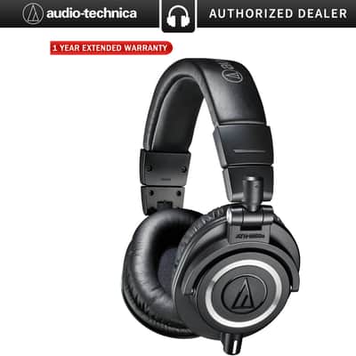 Audio-Technica ATH-M50X Professional Studio Headphones (Black) + Warranty Bundle image 1