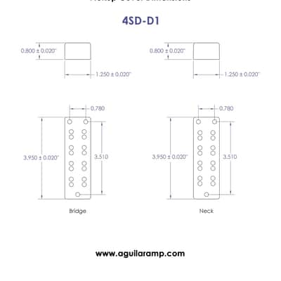 Aguilar AG 4SD-D1 Super Double 4-String Noiseless Soap Bar Bass Pickups -BC Size image 3
