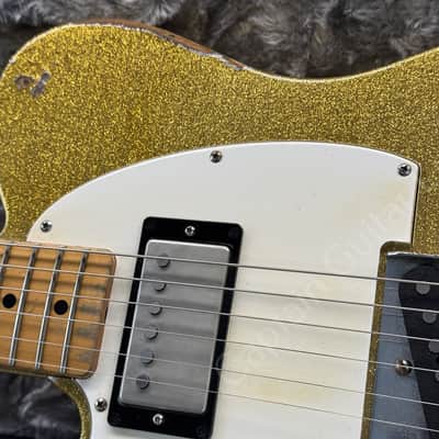 2001 Fender Custom Shop - 51 Nocaster Lefty - Heavy Relic Goldsparkle Refin by Nick Page - ID 5753 image 6