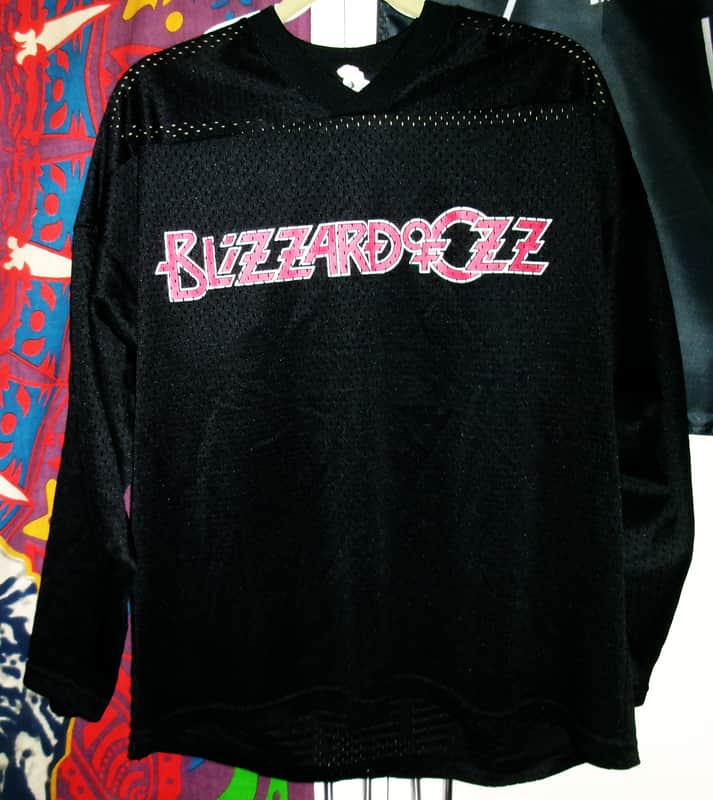 ozzy osbourne blizzard of ozz new 2000s m unisex long sleeve gym tee - black sabbath hard rock metal crazy train image 1
