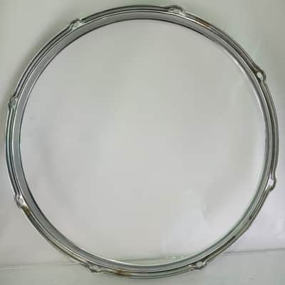 Slingerland 15" BRASS Stick-Saver Snare/Tom Drum COB Batter Rim/Hoop 8Lug Chrome image 6