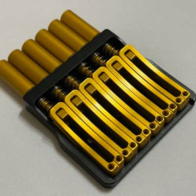 Rakhvari 6-String Hardtail Bridge - Gold/Black image 2