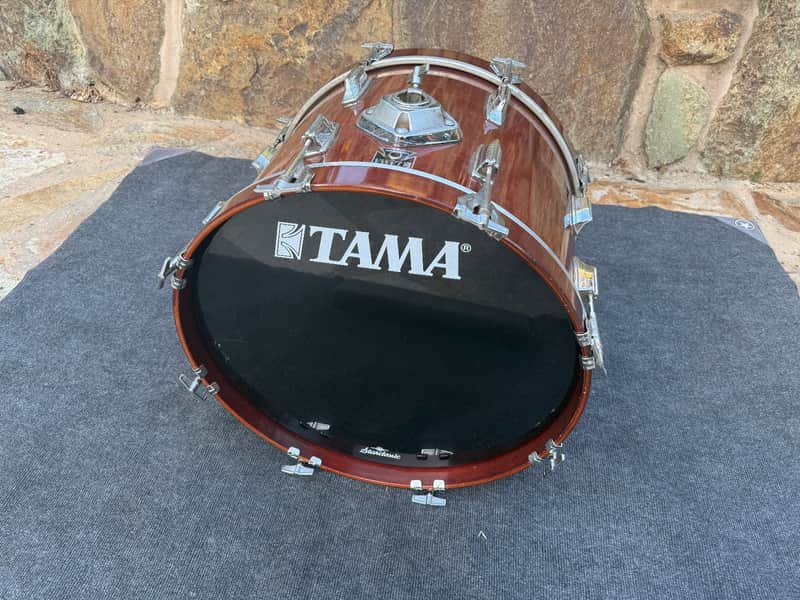 Rare 1980's vintage Tama Superstar 20x14 Bass Drum Super Mahogany