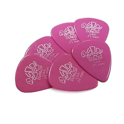 Jim Dunlop 0.71 mm Delrin 500 Electric Guitar Plectrum Picks X6 PACK image 1