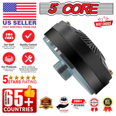 5 Core Compression Driver Pair 270W Combined RMS Titanium Tweeter Diaphragm 8 Ohm 1.75" Voice Coil High Frequency 1.5k-20kHz Weatherproof Thro image 12