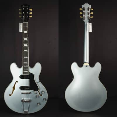 Eastman T64 Trapeze Iced Blue Metallic Hollowbody Electric w/Gig Bag image 2