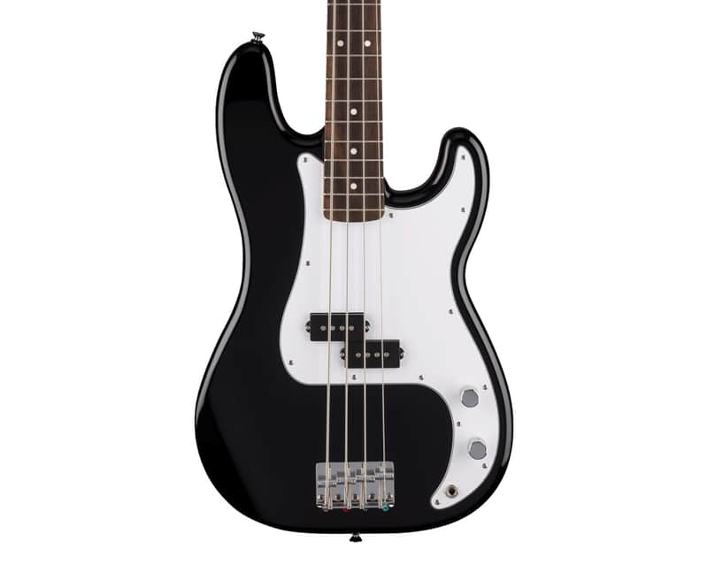 Fender Standard Precision Bass Guitar - Black w/Laurel FB image 1