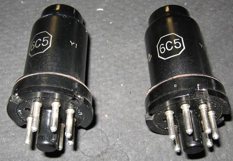 RCA 6C5 1940's Black Metal Vacuum Tube Tested Set of 2 | Reverb