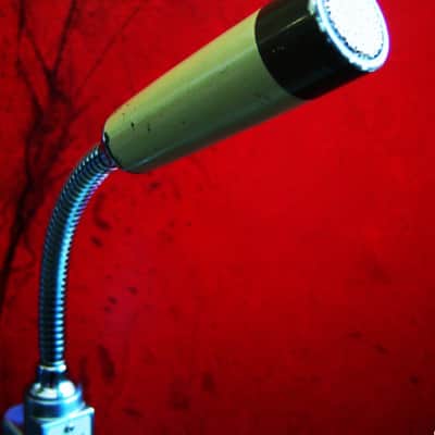 Vintage 1960's Calrad 10-24 dynamic microphone Hi Z w stand and cable Lafayette Olson Shield image 5