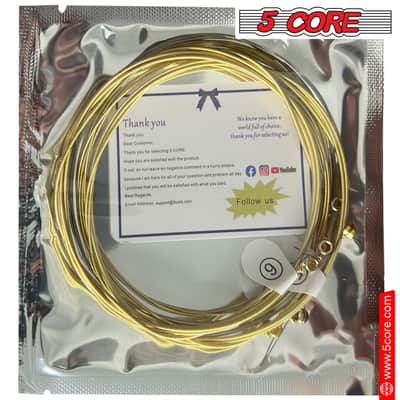 5 Core 6 Set Guitar Strings 6Pcs in 1 Set Premium Acoustic Electric Guitars Strings w Hexangular Steel Core Brass Wound Extra Light Gauge .010-.047 Cuerdas Para Guitarra Acustica - GS AC BRSS 6SET image 8