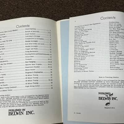 Used Vintage Retro Old Belwin Set of 4 different music books Hawaiian & Electric Guitar Course Books image 4
