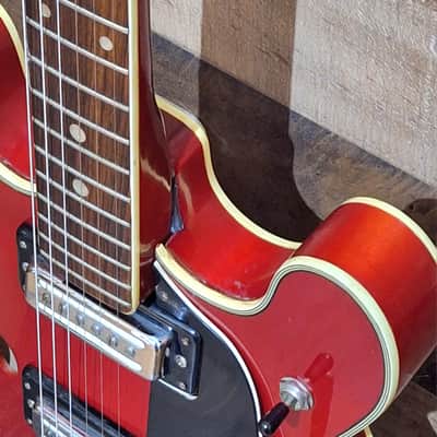 1969 MIJ Univox 335 Coily Semi-Hollow Electric Guitar - Cherry - image 7