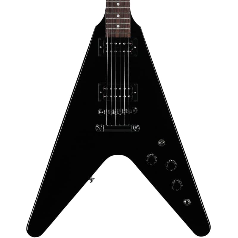 Gibson 80s Flying V Electric Guitar, Ebony image 1
