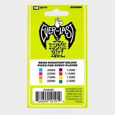 .88mm Green Everlast Picks 12-Pack Non-Slip Textured Delrin, world standard shape / specifications image 3