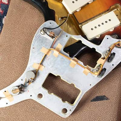 Fender  Jazzmaster Solid Body Electric Guitar (1960), ser. #54866, original brown tolex hard shell case. image 17
