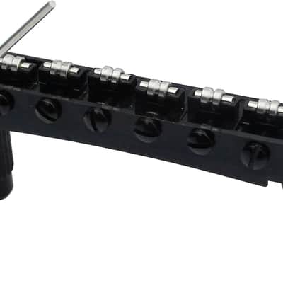 Guitar Tune-O-Matic Roller Saddle Bridge Replacement Part Compatible with Gibson Les Paul LP SG Style 6 String Electric Guitar - GM005, Black image 2
