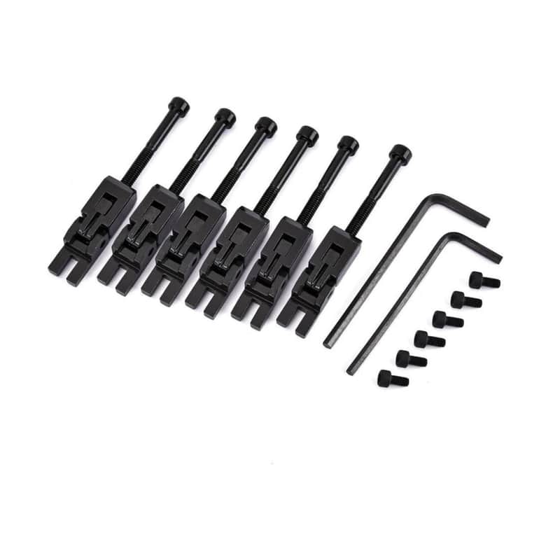 Floyd Rose Tremolo Bridge Saddle Set Black Zinc Alloy Replacement Saddles w/ Screws & Wrenches image 1