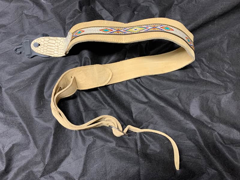 LM LS32-T 2" Southwestern faux Snake End - Suede TAN New Guitar Strap image 1