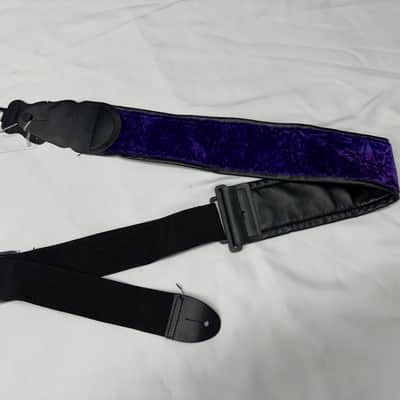 LM 3" Crushed Velvet PURPLE nylon GUITAR strap NEW - SOFT COMFORTABLE image 1