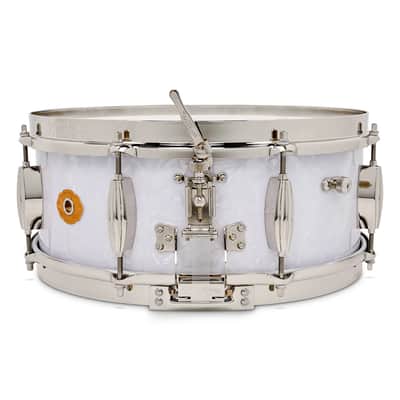 Slingerland 5.5x14" Radio King Solid Maple Snare Drum, White Marine Pearl, Nickel HW image 2