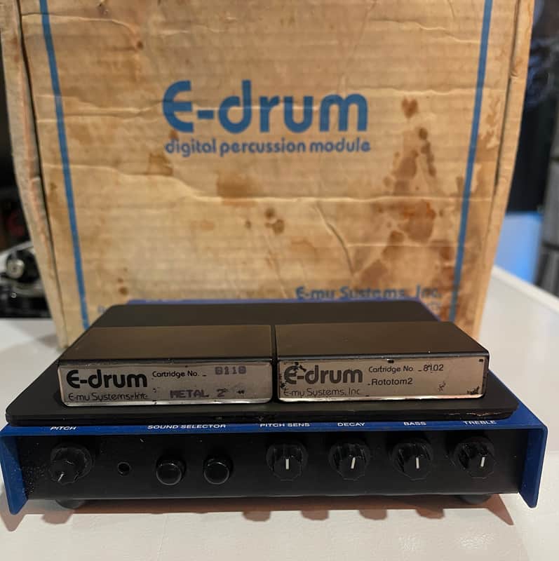 E-MU Systems E-Drum Model 8000 1984 - Blue & Black (Original Packaging) image 1