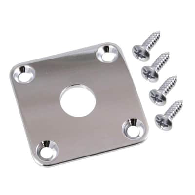 Les Paul Quality Curved Chrome Jack Plate With Screws AP-0633-010 image 1