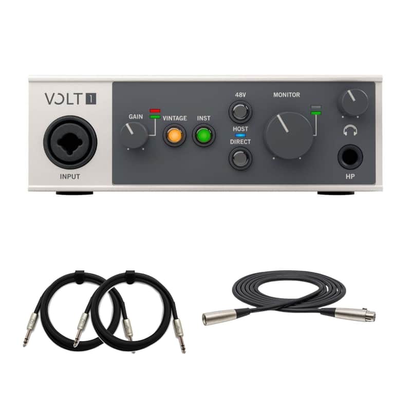 Universal Audio VOLT-1 USB Audio Interface with XLR Cable and 1/4 in. TRS Cables image 1