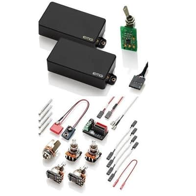 EMG KFK KERRY KING 81 + 85 BLACK ACTIVE HUMBUCKER SET SHORT SHAFT POTS & WIRING ( 3 HYBRID SLINKY ) image 3
