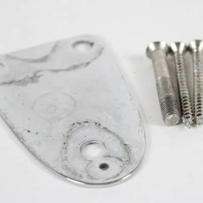 1970s-1980s Vintage Fender Precision/Telecaster/Jazz Bass Chrome USA 3-Bolt NeckPlate image 4