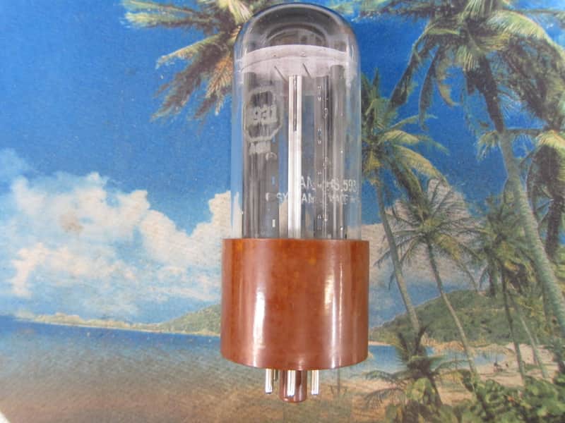 Vintage Sylvania JAN CHS-5931 5U4 Rectifier Tube, Military JAN Spec, Triple Mica, Black Plates, 1950s, USA, SUPERB 1950s image 1