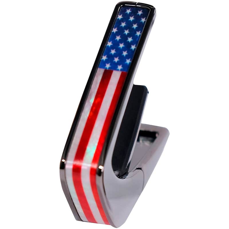 Thalia Deluxe Series Black Chrome Guitar Capo Regular Stars & Stripes image 1