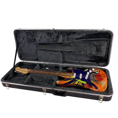 Fender FSR Splattercaster Standard Stratocaster 2003 Violet, Graffiti Yellow, Dakota Red, and Orange Drop over Surf Green W/HSC (Used) image 11