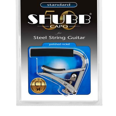 Shubb Standard Capo C1 – Polished Nickel for Steel-String Guitar image 1