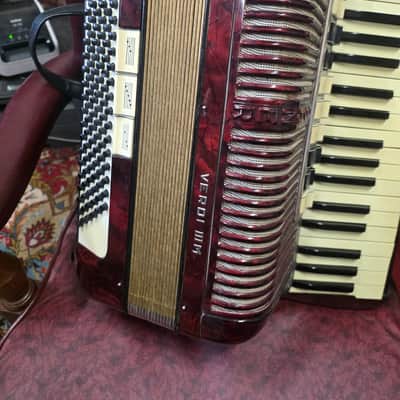Hohner Verdi III M Accordion - Red Pearl Ivory Bild 4