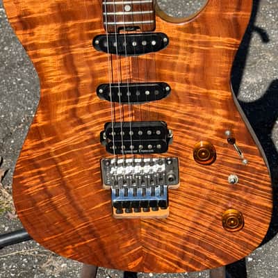 2000s ESP TE-350DT Telecaster W/Floyd Rose HSS Natural Flame Koa Tele TE350 image 3