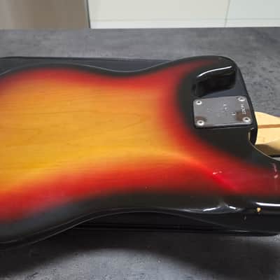 1973 Fender Precision Bass Sunburst Vintage American 70s P-Bass with custom Jazz Bass block inlay neck USA 4-String image 15