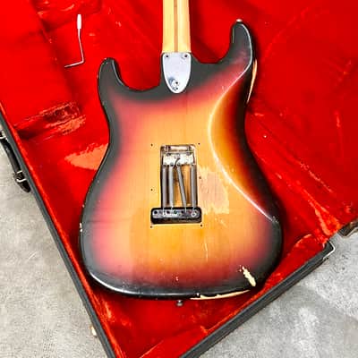 Fender Stratocaster c 1974 Sunburst original vintage USA strat 1973 3tsb image 12