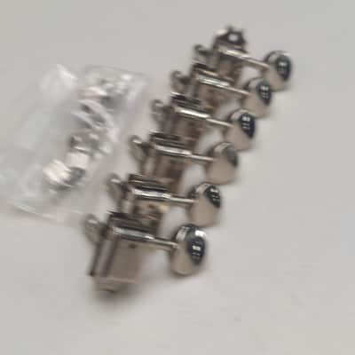 2000's Kluson NOS Complete 6 In A Line Locking Tuners with Screws and Bushings (T-387) image 2