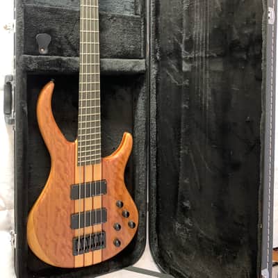 Harley Benton BZ5000 NT 5 String Bass Guitar w/Hard Shell Case Natural Clear image 4