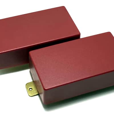 Dragonfire Volt Buckers HH Set, Passive Ceramic Humbucker Bridge + Neck Pickups ~ Solid Cover Red image 2