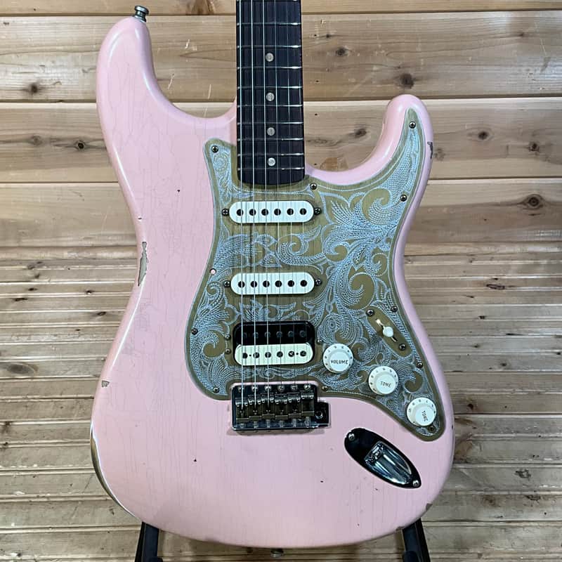 Fender Custom Shop Limited Edition Tyler Bryant "Pinky" Stratocaster Relic Electric Guitar - Aged Shell Pink image 1
