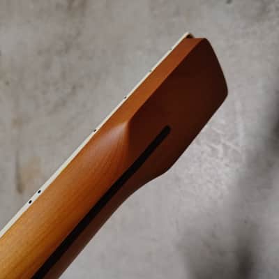 Roasted Maple Start Neck fits fender Stratocaster body 22fret Block Inlay image 9