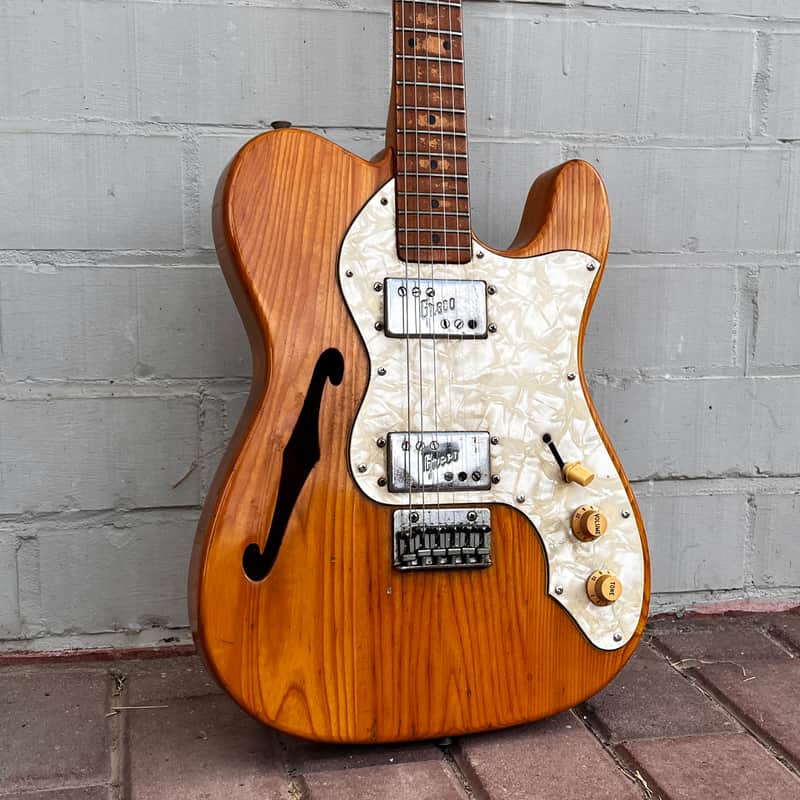 1974 Greco TE-450N Thinline Tele ... EMBOSSED Maxon PU-103 Prototype Wide-Range Humbuckers ... BAKED MAPLE FRETBOARD ... (Made In Japan Lawsuit Era) + GIGBAG