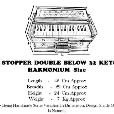 Handmade Harmonium 4 Stopper Double Professional Musial Instrument High Class Sound Yellow image 5