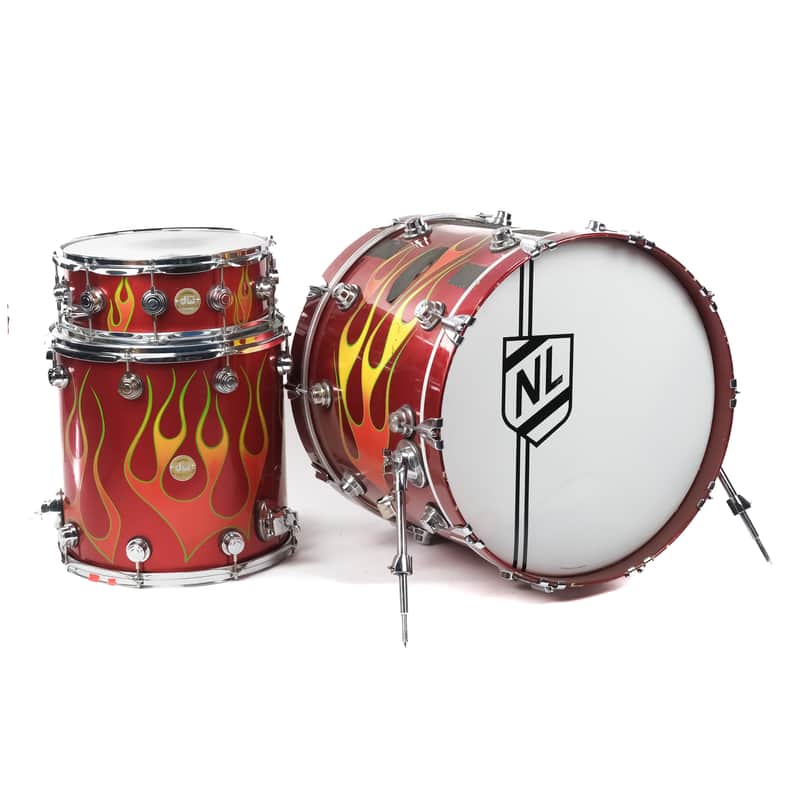 DW Collectors Series 3-Piece Flame Drum Kit (Kick, Snare, Floor Tom) Owned by Brian Setzer image 1