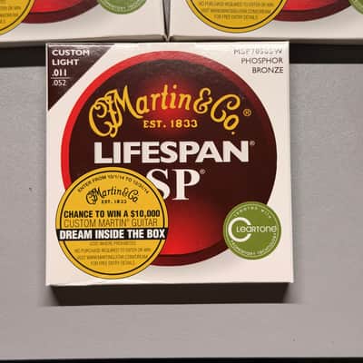 Martin MSP7050 SP Lifespan Phosphor Light Acoustic Guitar Strings .11-.52 3 Sets image 2